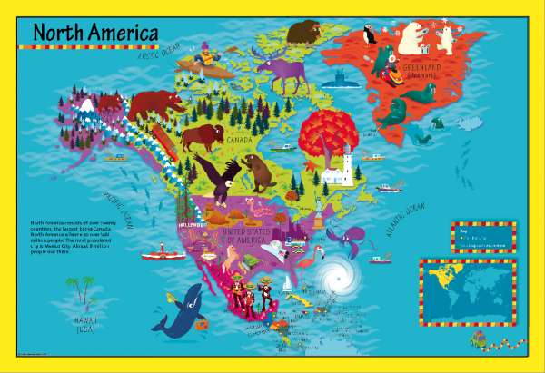 Children's North America Picture Map