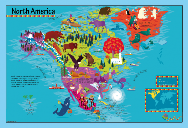 Children's North America Picture Map