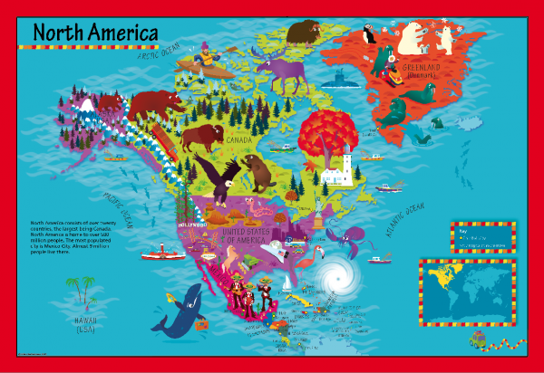 Children's North America Picture Map