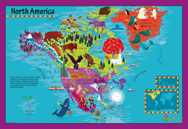 Children's North America Picture Map