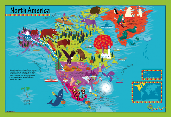 Children's North America Picture Map