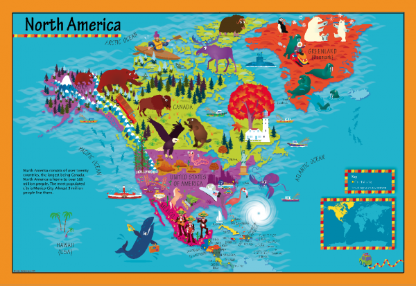 Children's North America Picture Map