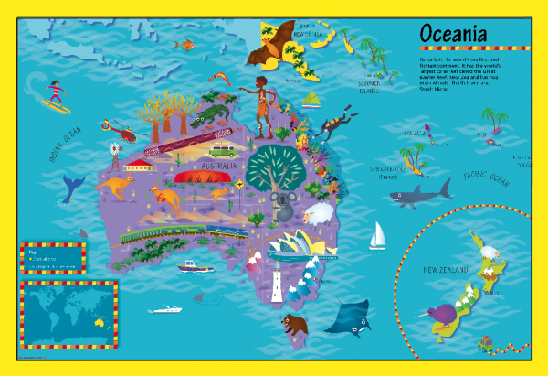 Children's Oceania Picture Map