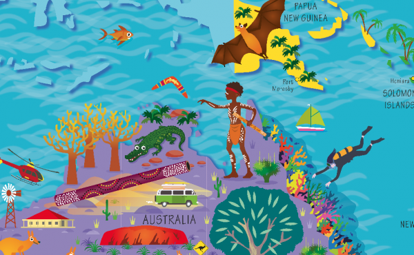 Children's Oceania Picture Map