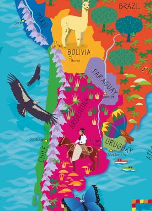 Children's South America Picture Map