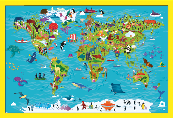 Children's Picture World Map - Large