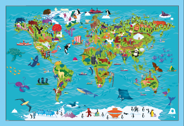 Children's Picture World Map - Large