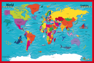 Children's Picture World Countries Map - Large