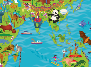 Children's Picture World Map - Large