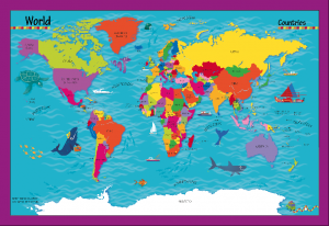 Children's World Picture Maps- set of 3 world maps