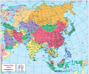 Children's Political map of Asia