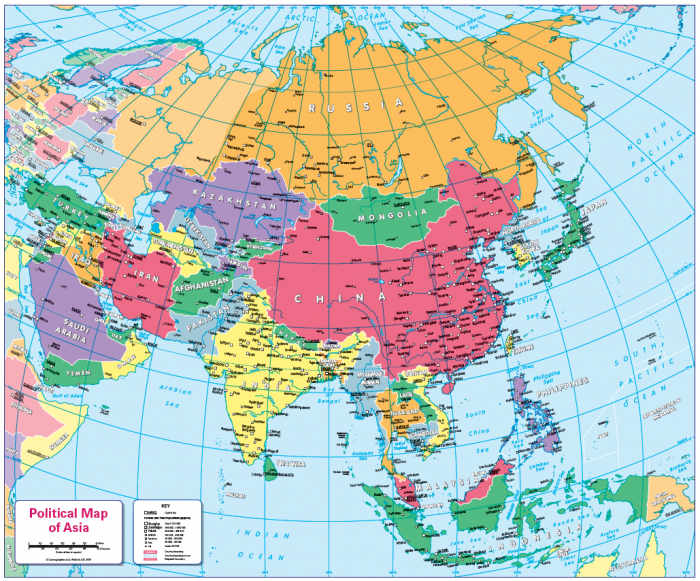 Countries Of Asia Map For Kids 