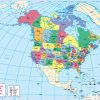 Children's political map of Canada and the USA