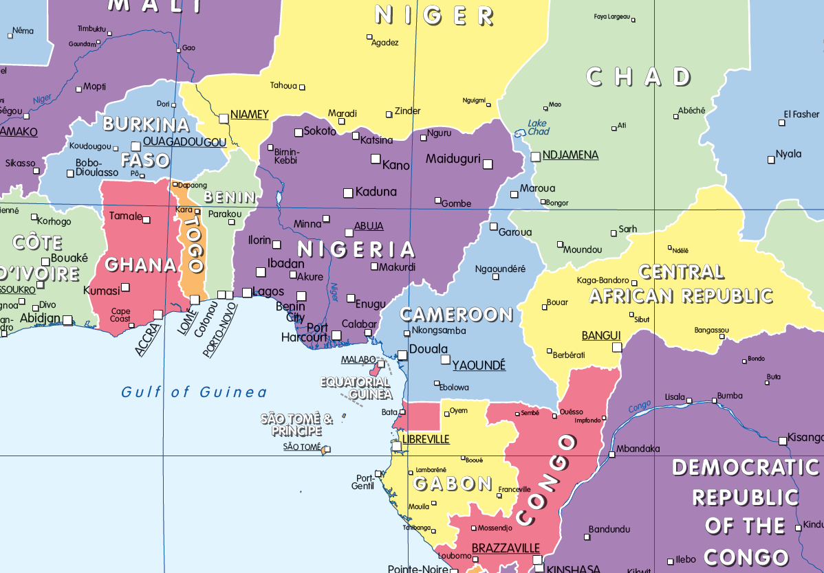 Political map of Africa - small wall map