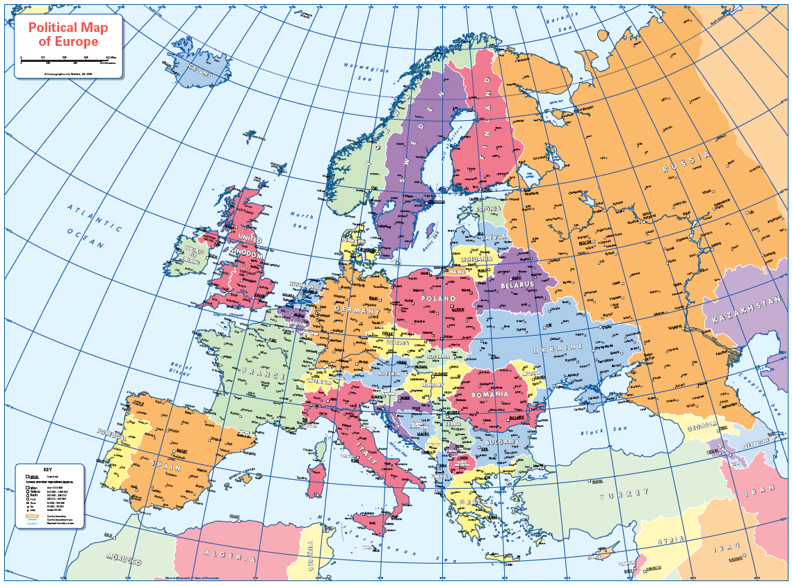 Political map of Europe