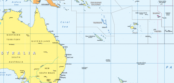 Colour blind friendly Political map of Oceania