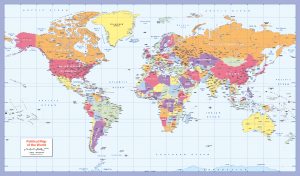 Colour blind friendly Political World Map (large)