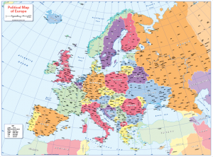 Colour blind friendly Political map of Europe