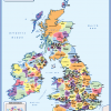Counties and Regions map of the British Isles - small