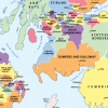 Counties and Regions map of the British Isles - small