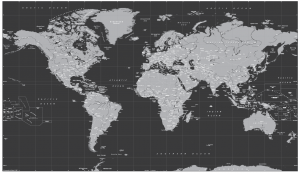 Decor black and white World Map