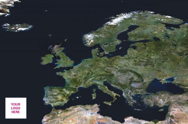 Personalised satellite image of Europe and Africa globe