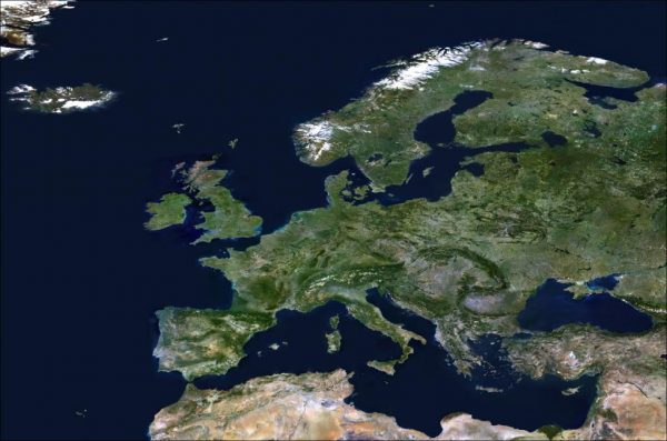 Satellite image of Europe