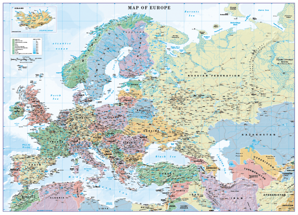 Europe Map Scale 1:10 million