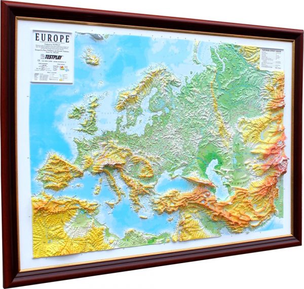 3D raised relief map of Europe (Free delivery in the  UK)