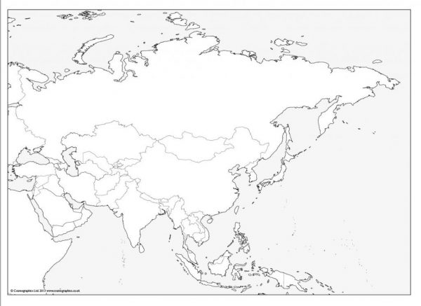 Free outline Map of Asia