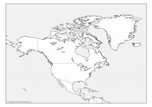 Free outline Map of North America