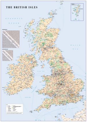 GB Map with road distance chart