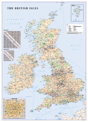 GB Map with distance chart and Greater London
