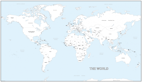 Giant world colouring map