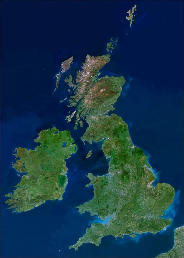 Satellite image of Great Britain