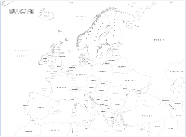 Large Europe colouring map