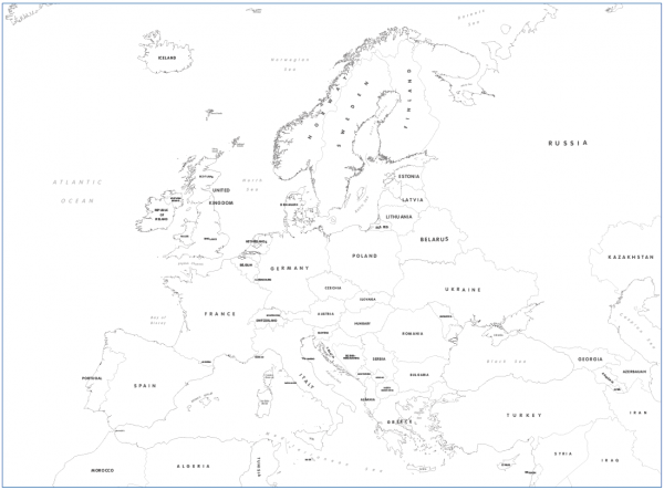 Large Europe colouring map