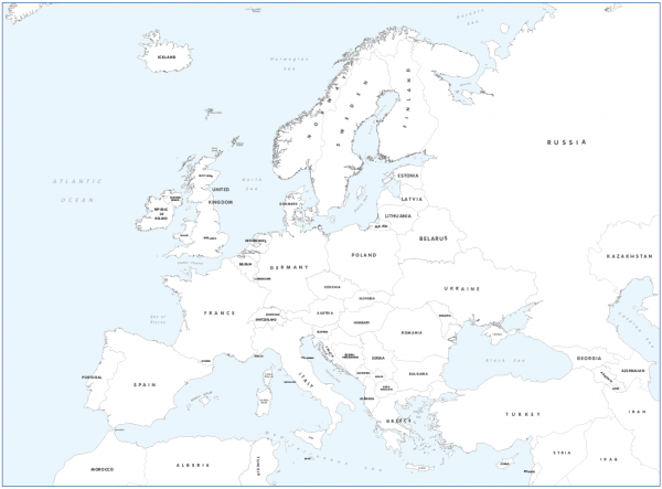 Large Europe colouring map