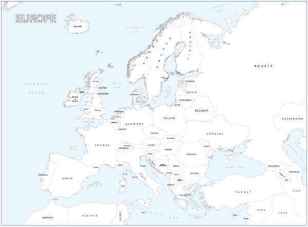 Large Europe colouring map