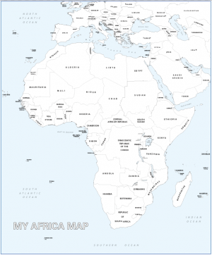 Large personalised Africa colouring map