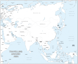 Large personalised Asia colouring map