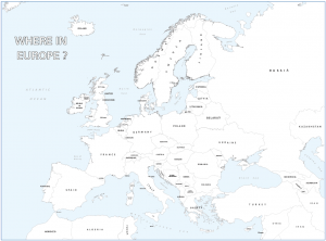 Large personalised Europe colouring map