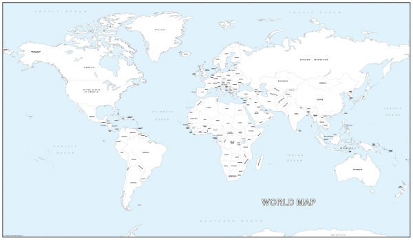 Large world colouring map