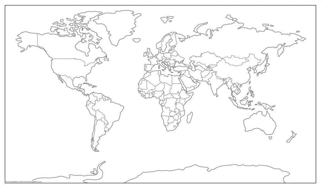 Simplified Large World Map Outline Cosmographics Ltd