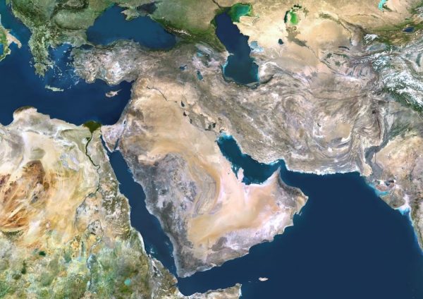 Satellite image of Middle East