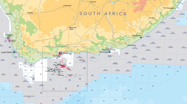 Offshore South and East Africa Oil and Gas Activity Map