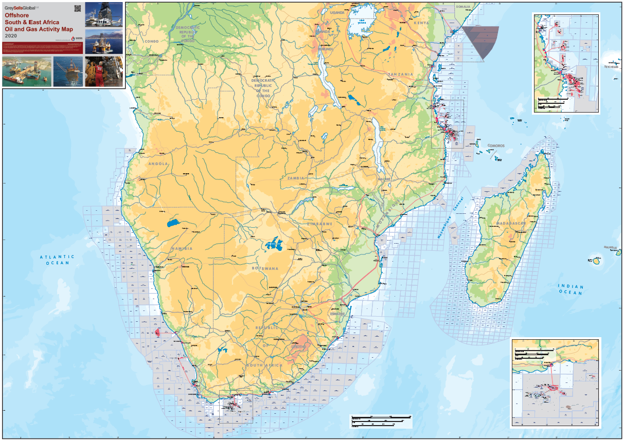 Offshore South and East Africa Oil and Gas Activity Map