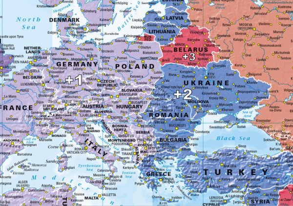 Pacific Centred World Timezones Map 1:30 million