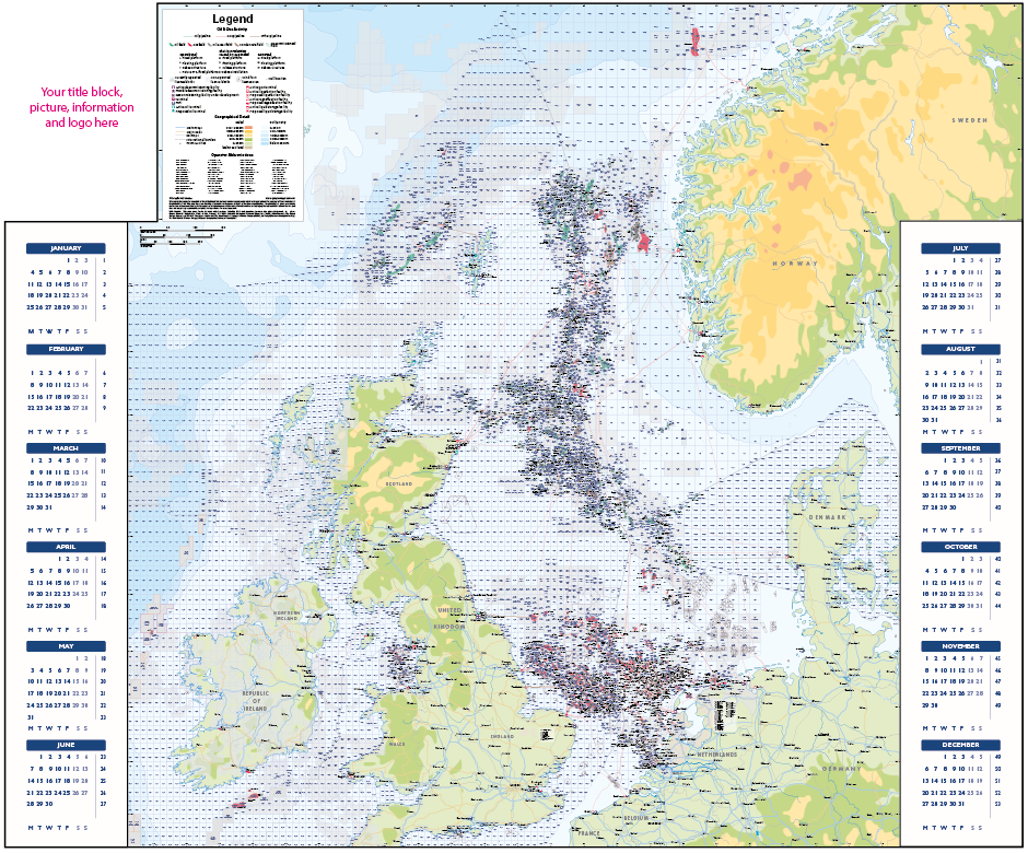 North Sea Map Uk Personalised 2022 North Sea Year Planner - Cosmographics Ltd