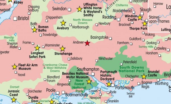 Personalised Children's map of 100 Places to Visit in the UK